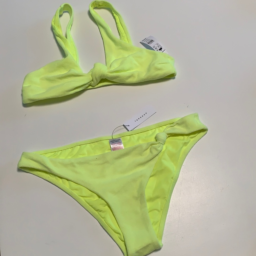 Topshop neon yellow bikini